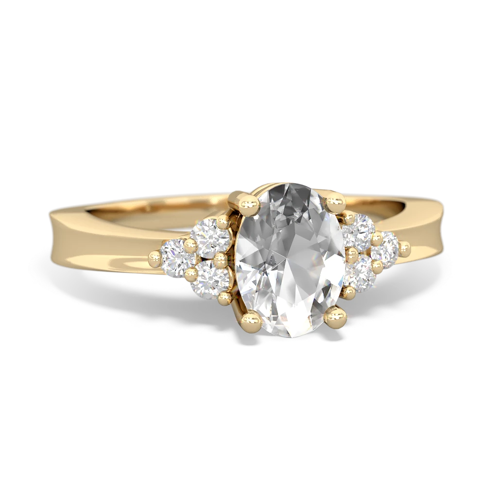 White Topaz Simply Elegant 14K Yellow Gold ring R2113