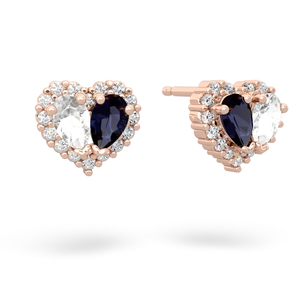 White Topaz Halo 14K Rose Gold earrings E7008