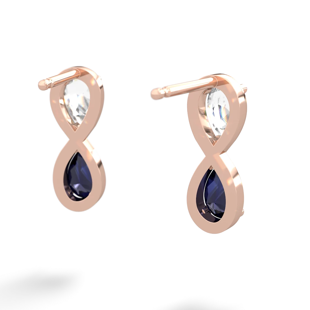 White Topaz Infinity 14K Rose Gold earrings E5050