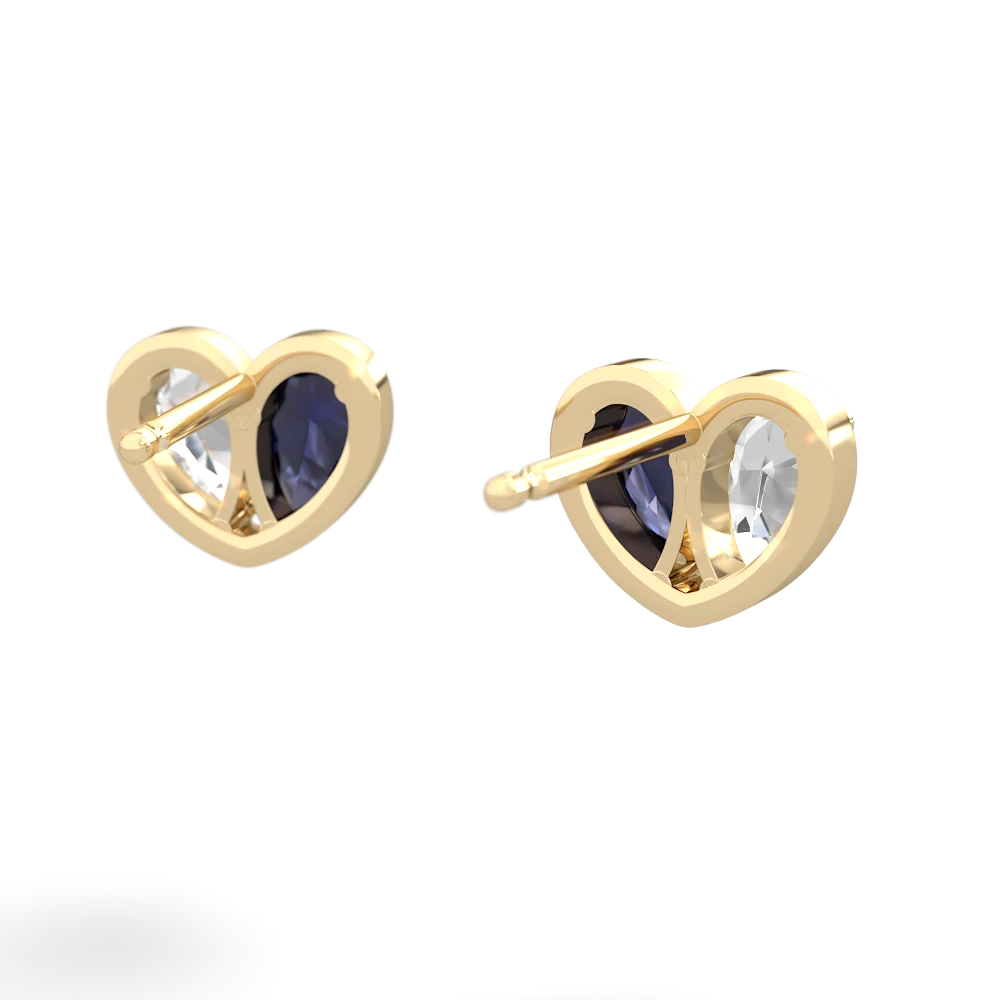 White Topaz 'Our Heart' 14K Yellow Gold earrings E5072