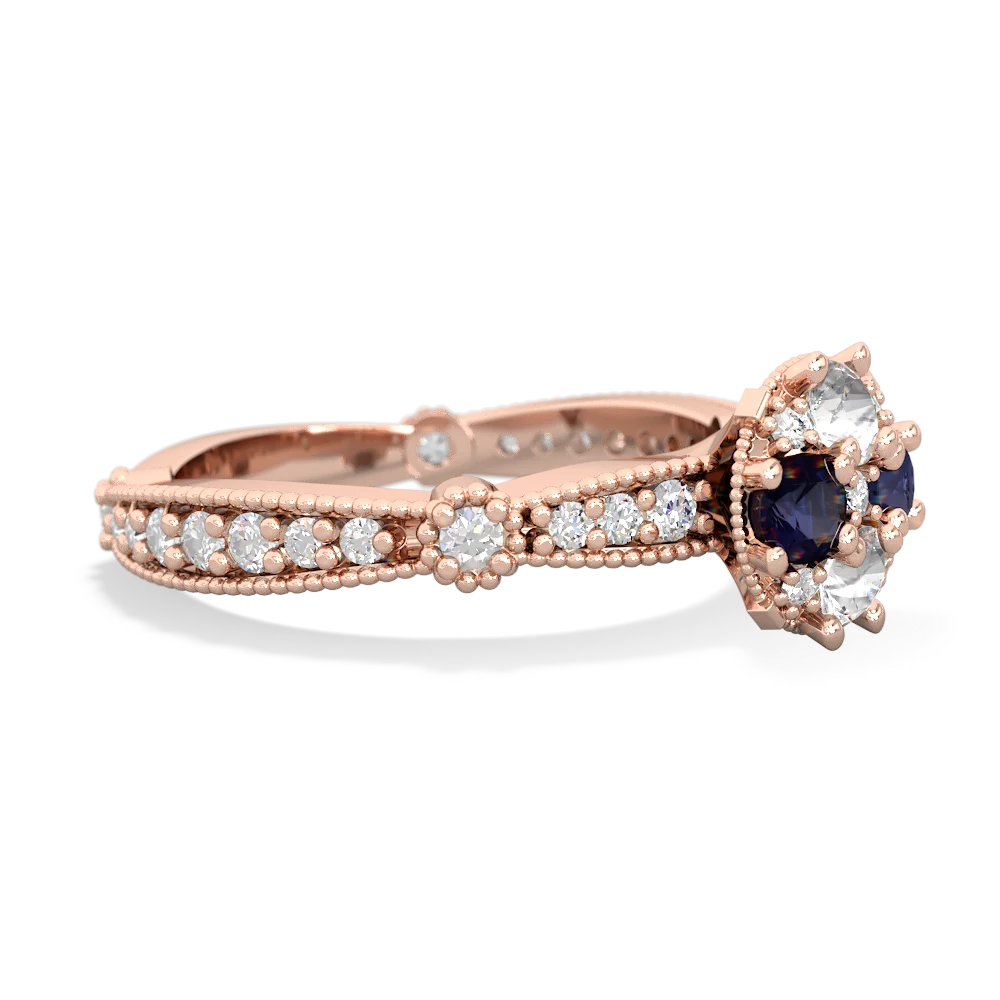 White Topaz Sparkling Tiara Cluster 14K Rose Gold ring R26293RD