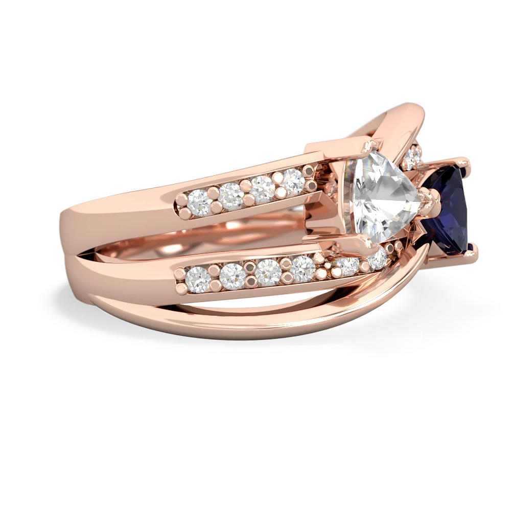 White Topaz Bowtie 14K Rose Gold ring R2360