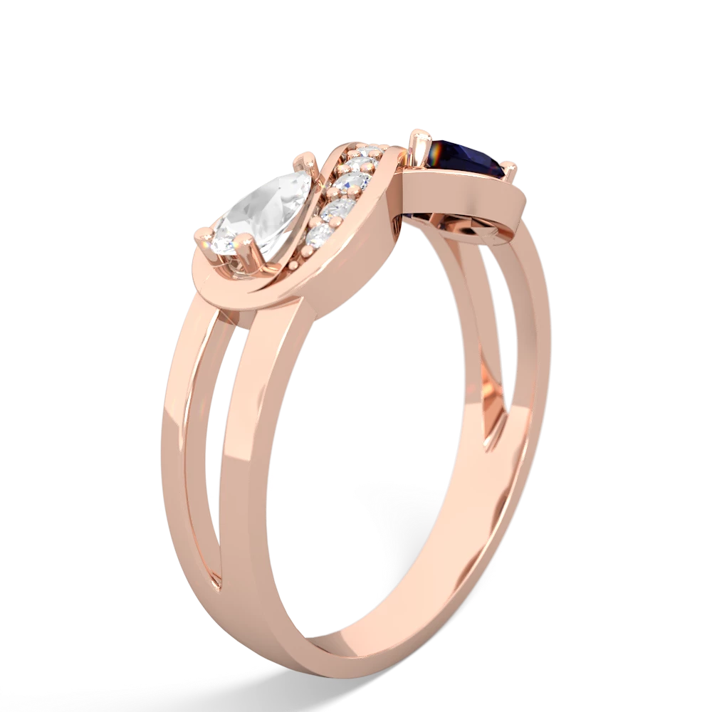 White Topaz Diamond Infinity 14K Rose Gold ring R5390