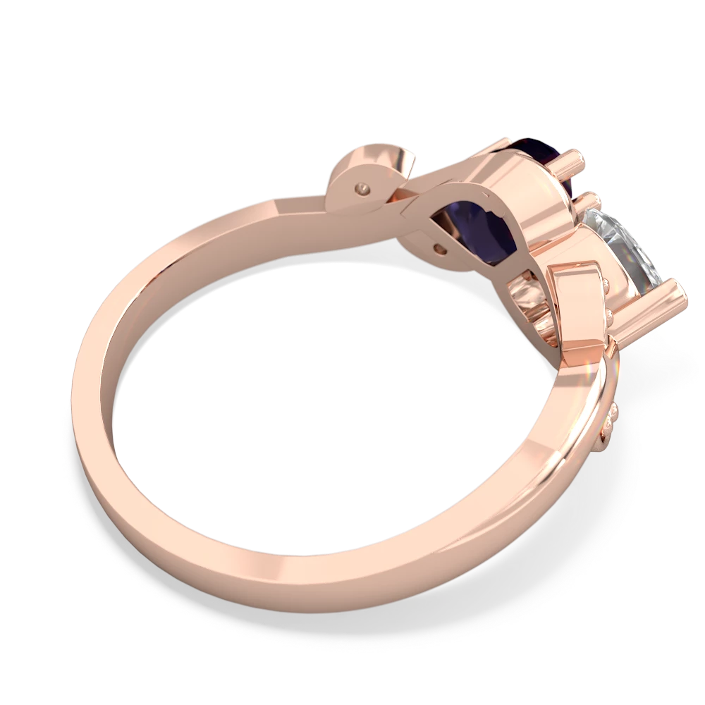 White Topaz Floral Elegance 14K Rose Gold ring R5790