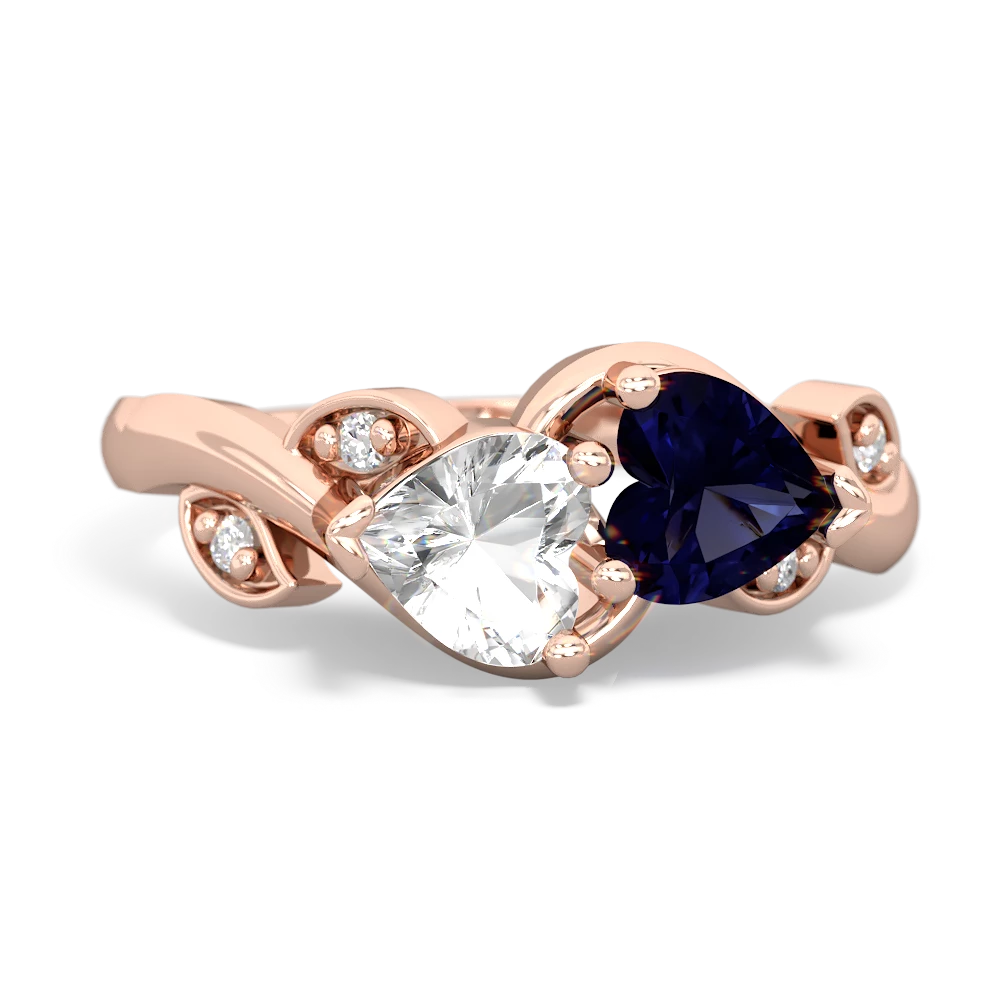 White Topaz Floral Elegance 14K Rose Gold ring R5790