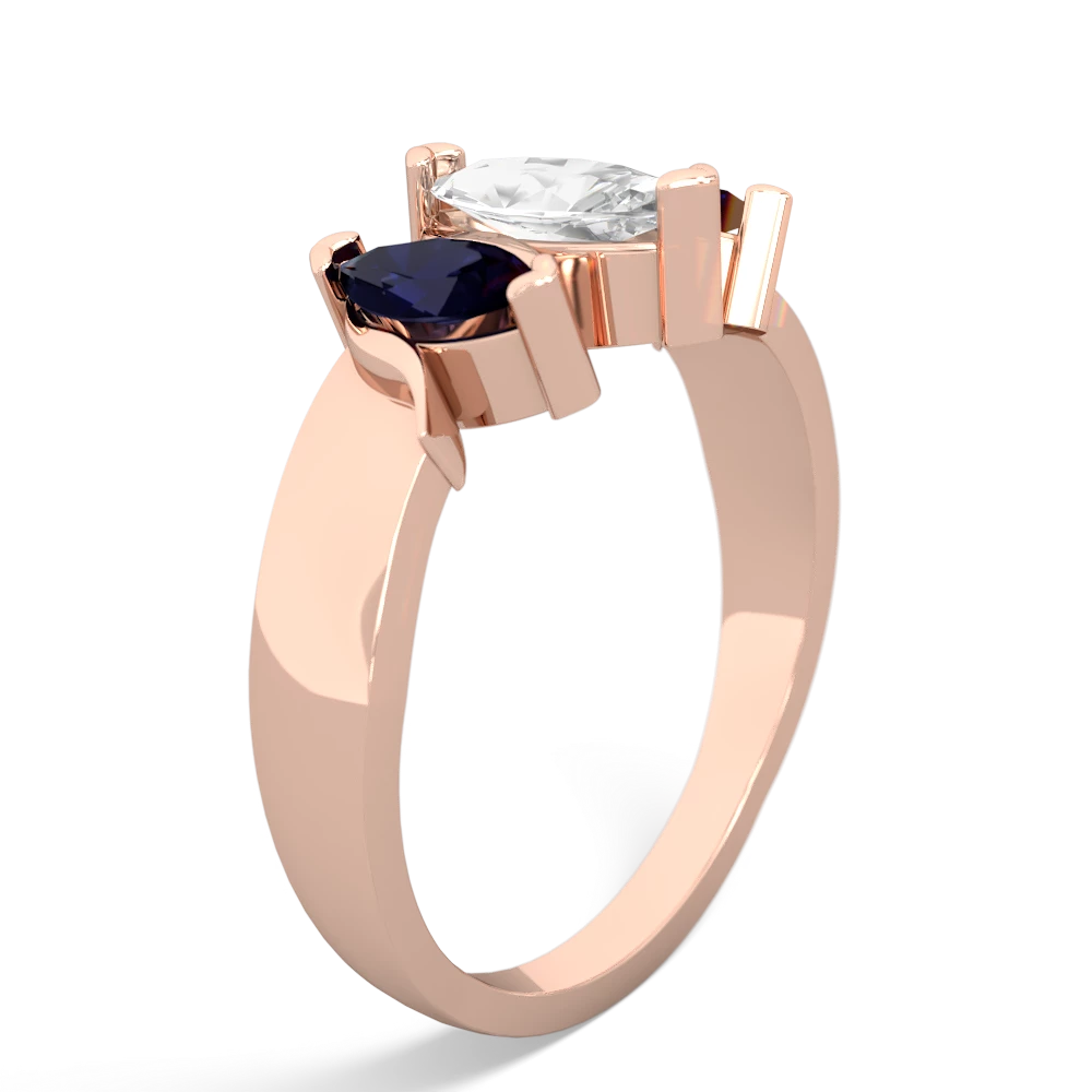 White Topaz Three Peeks 14K Rose Gold ring R2433