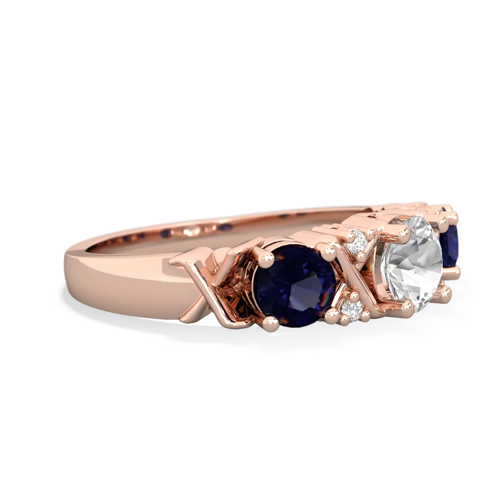 White Topaz Hugs And Kisses 14K Rose Gold ring R5016