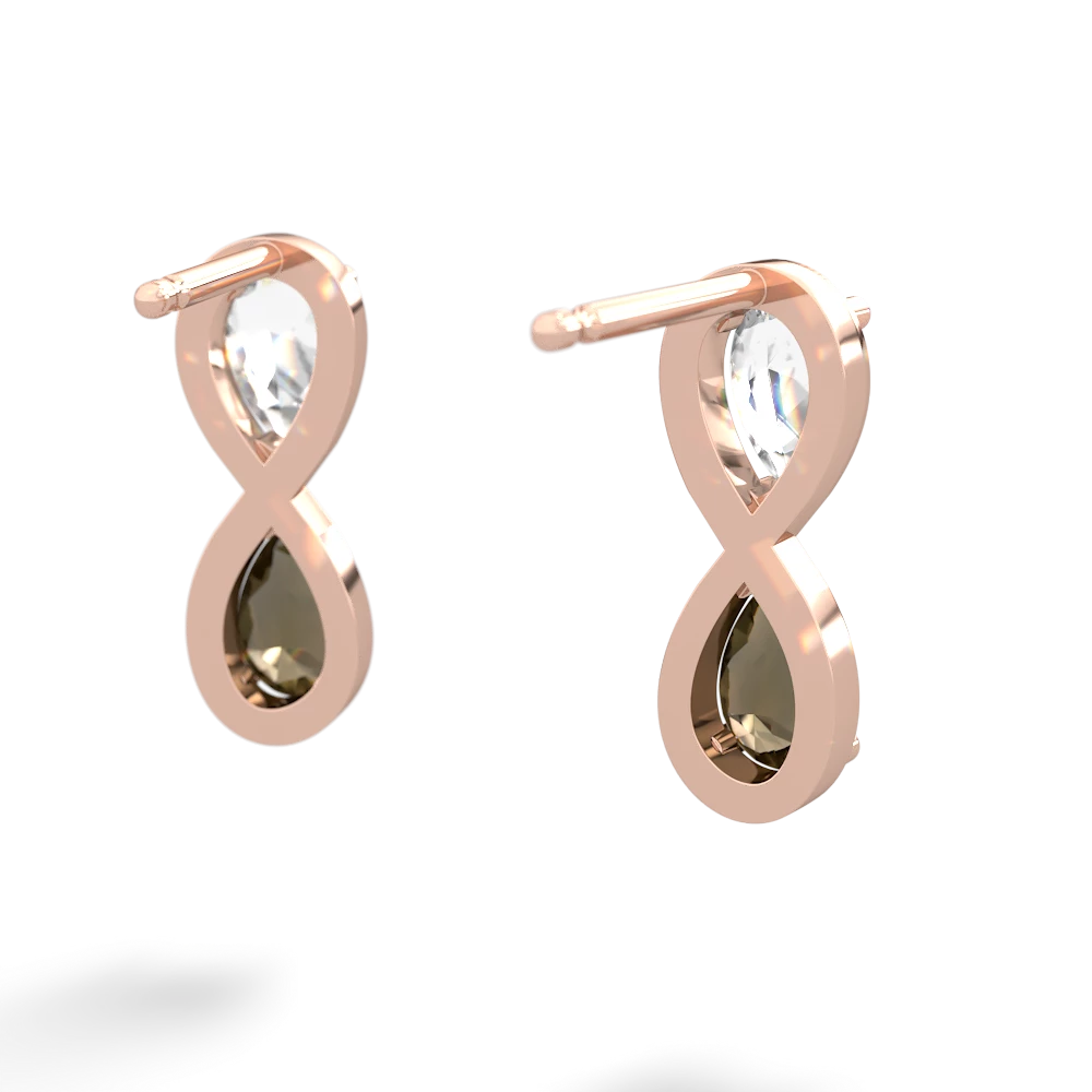 White Topaz Infinity 14K Rose Gold earrings E5050