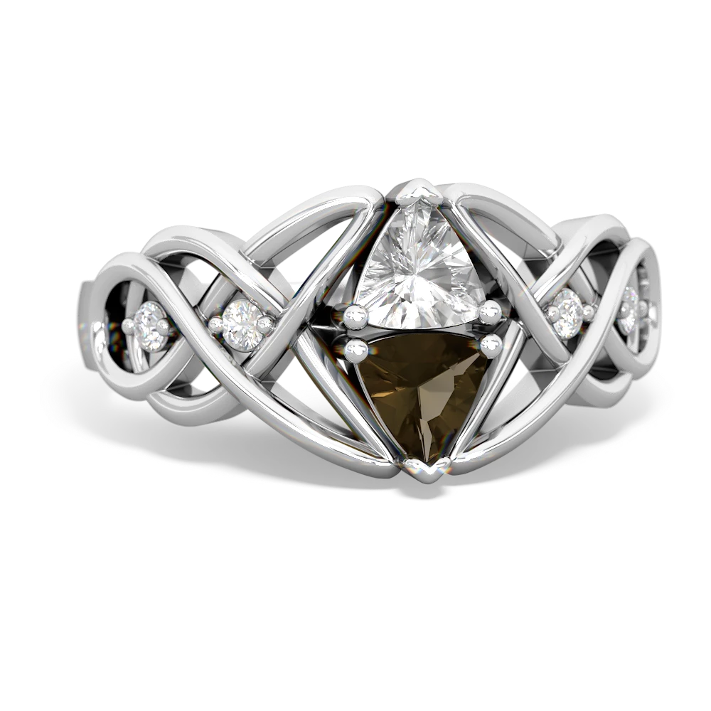 White Topaz Keepsake Celtic Knot 14K White Gold ring R5300