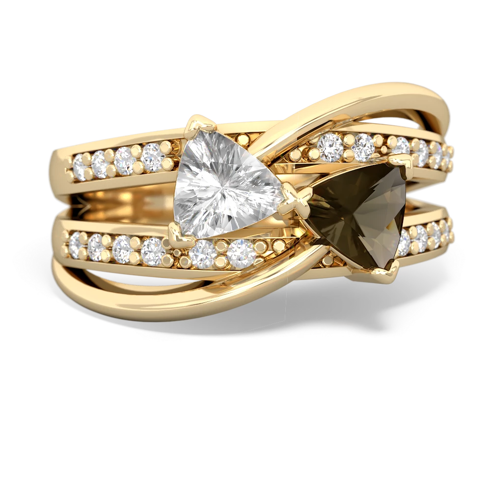 White Topaz Bowtie 14K Yellow Gold ring R2360