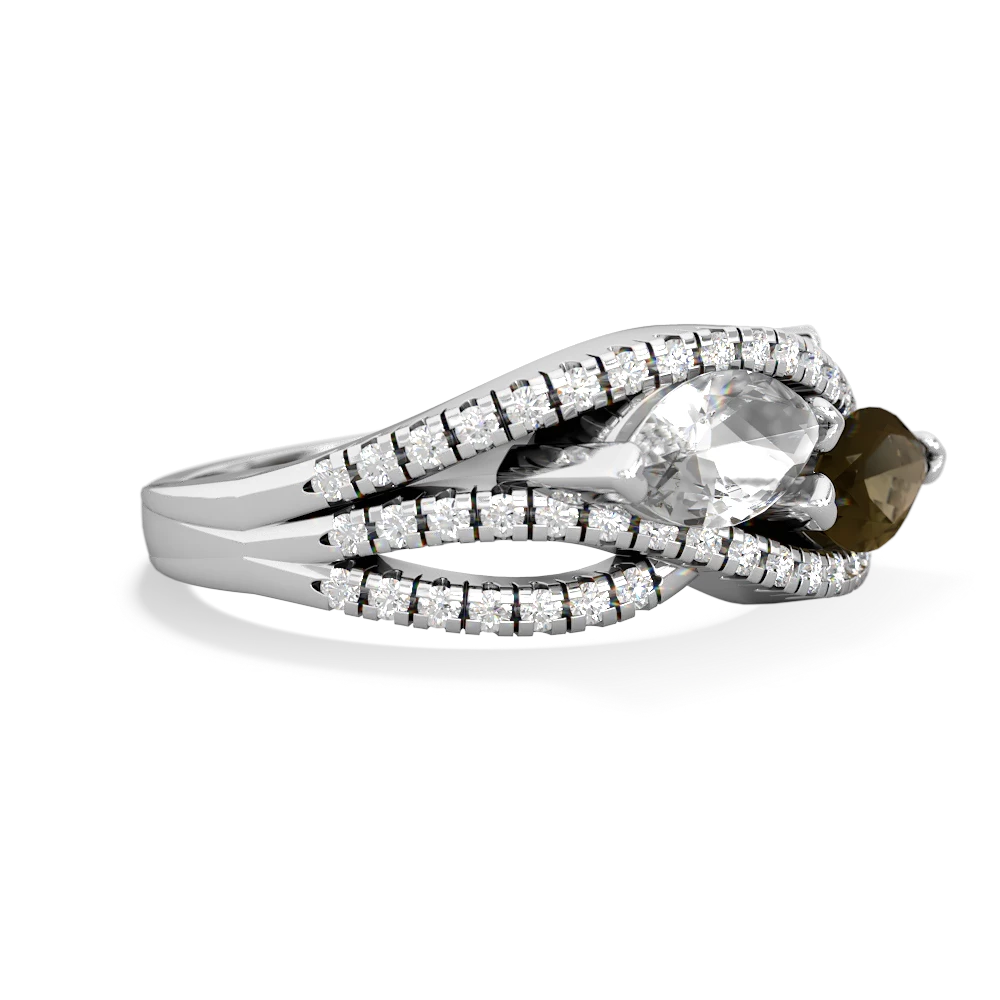 White Topaz Diamond Rivers 14K White Gold ring R3070