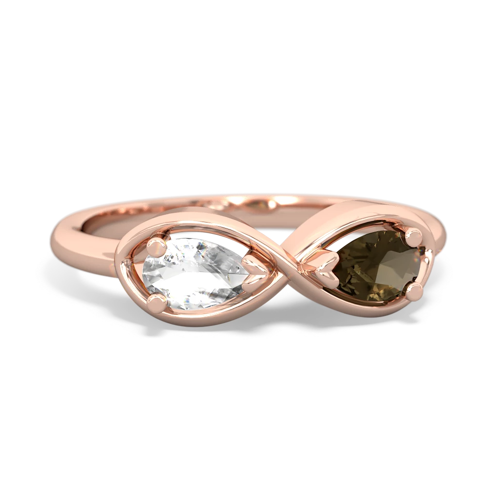 White Topaz Infinity 14K Rose Gold ring R5050