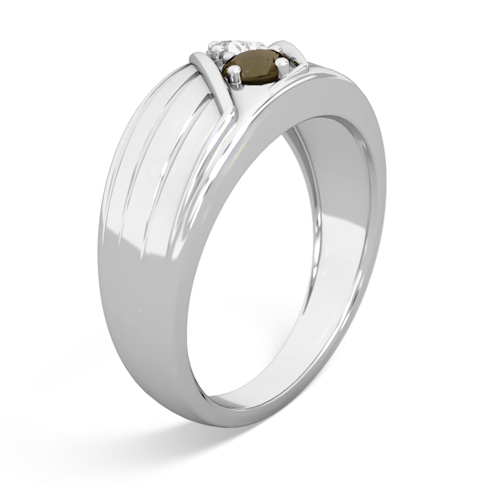 White Topaz Men's Streamline 14K White Gold ring R0460