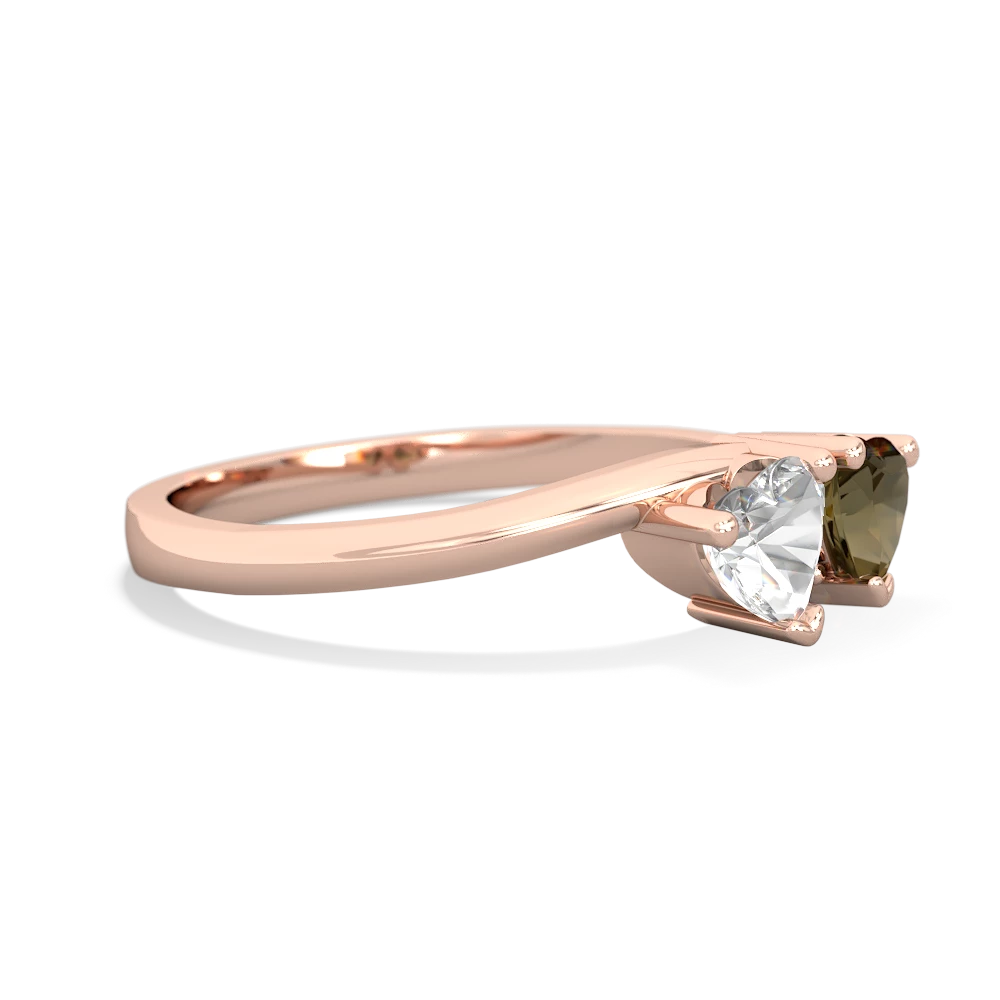 White Topaz Sweethearts 14K Rose Gold ring R5260