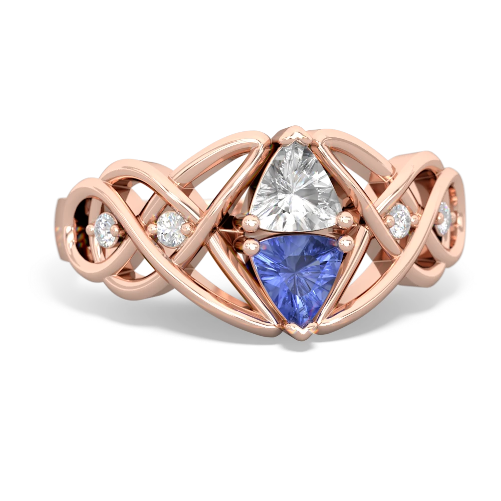 White Topaz Keepsake Celtic Knot 14K Rose Gold ring R5300