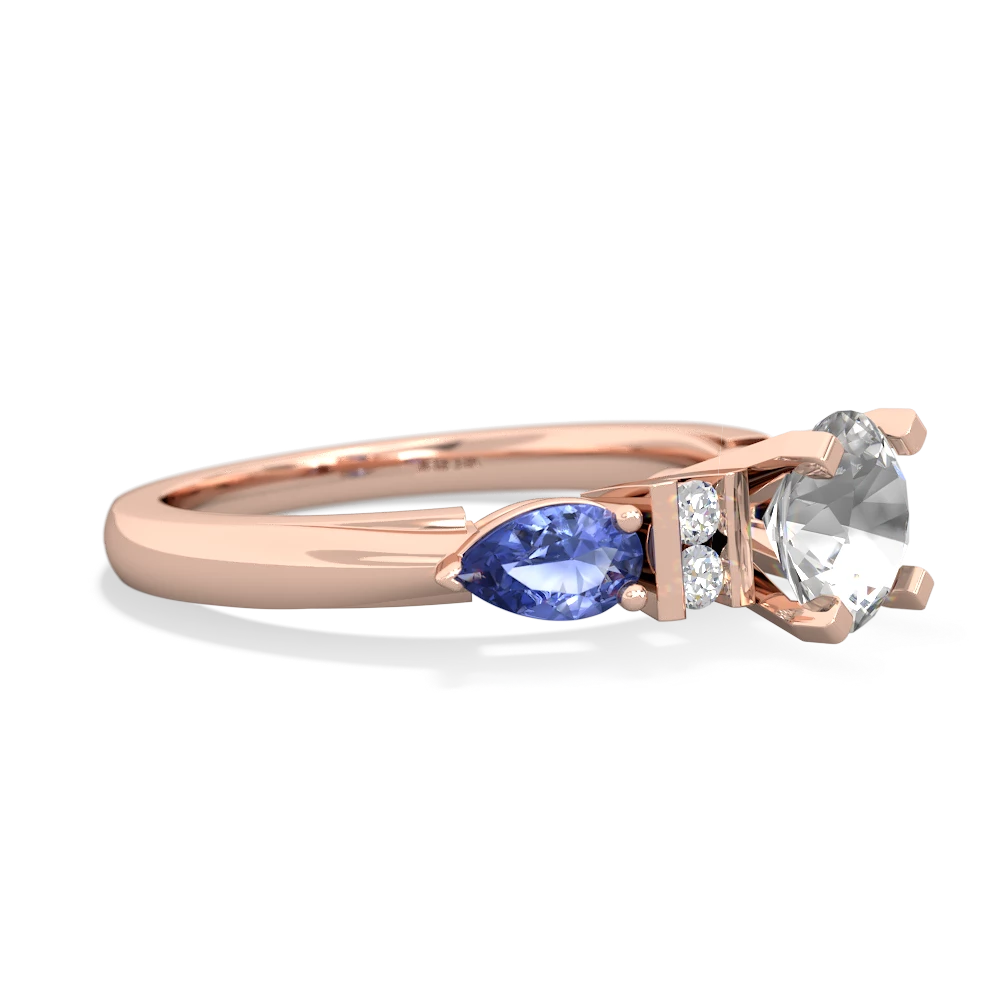 White Topaz 6Mm Round Eternal Embrace Engagement 14K Rose Gold ring R2005