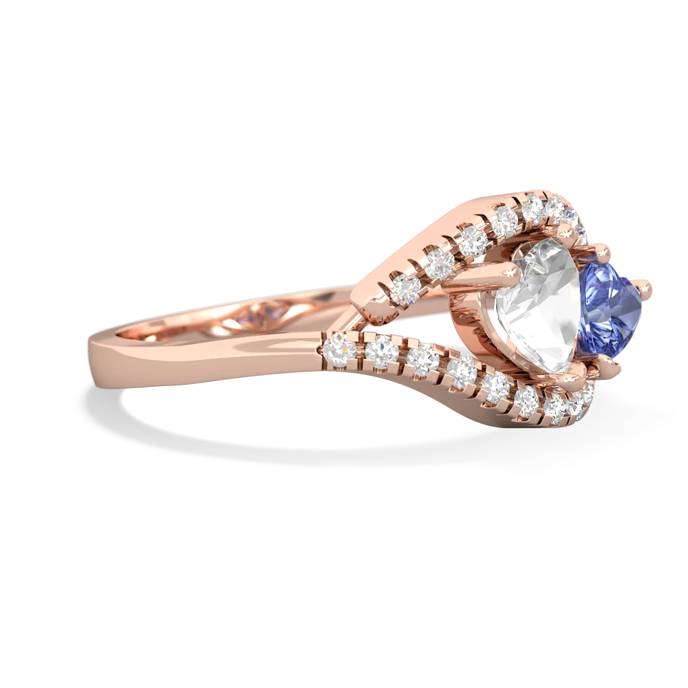 White Topaz Mother And Child 14K Rose Gold ring R3010