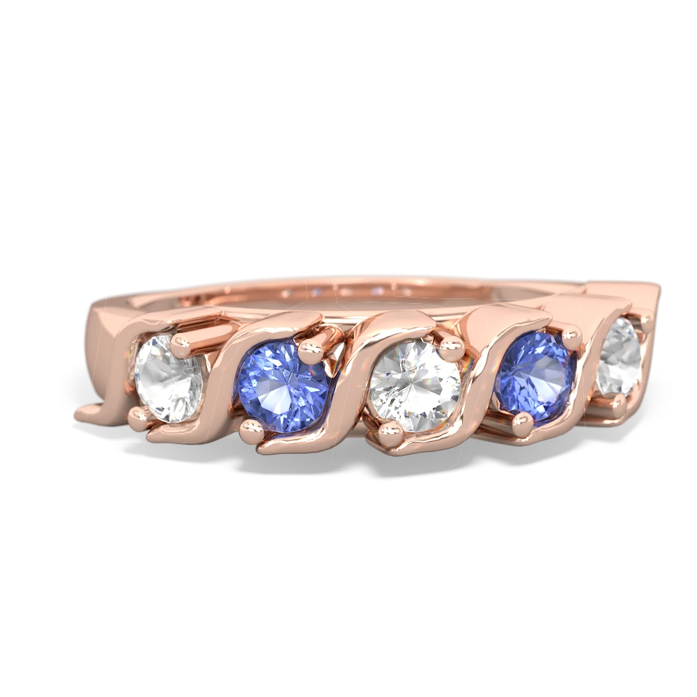 White Topaz Anniversary Band 14K Rose Gold ring R2089