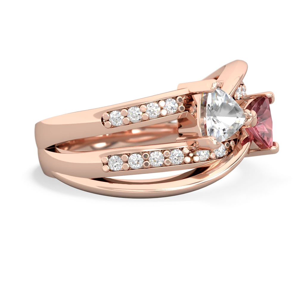 White Topaz Bowtie 14K Rose Gold ring R2360