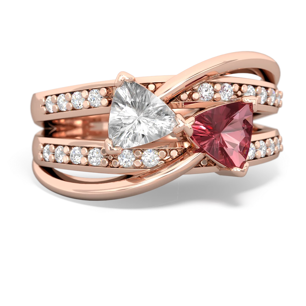 White Topaz Bowtie 14K Rose Gold ring R2360