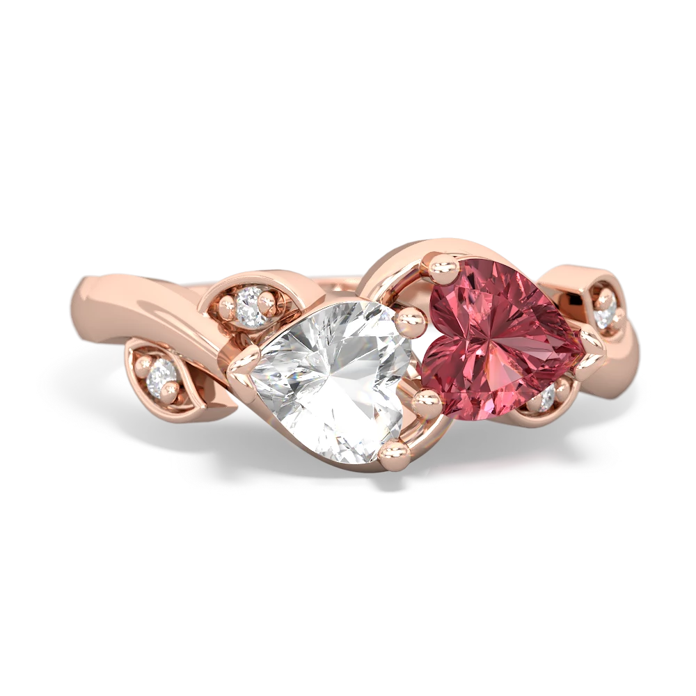 White Topaz Floral Elegance 14K Rose Gold ring R5790