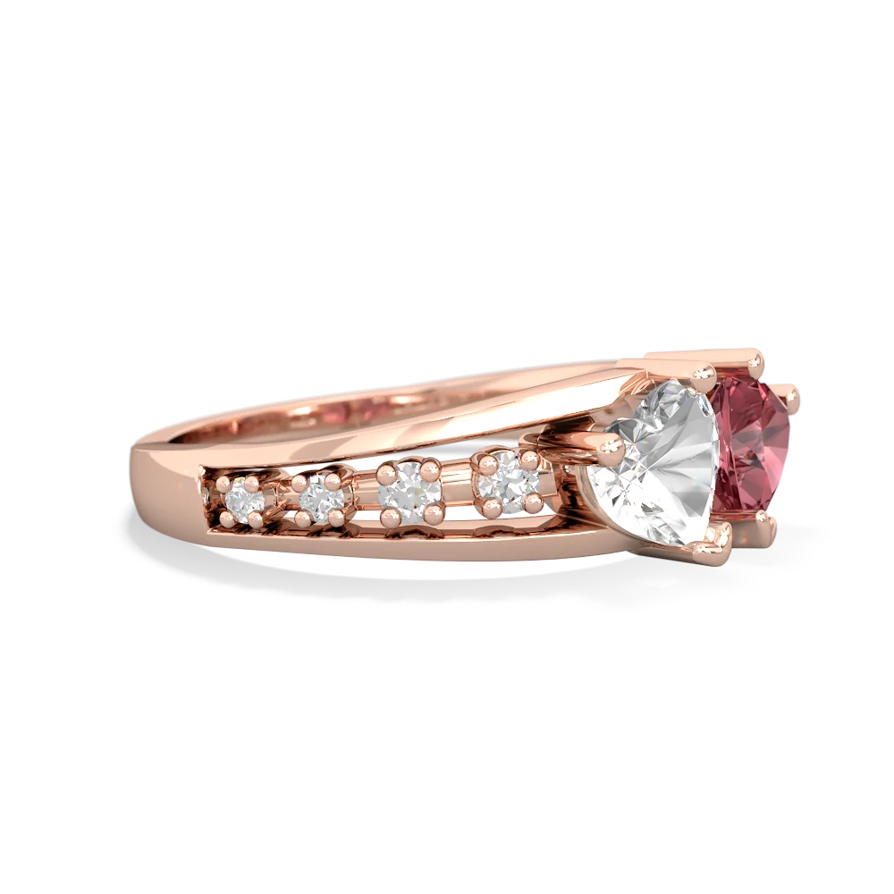 White Topaz Heart To Heart 14K Rose Gold ring R3342