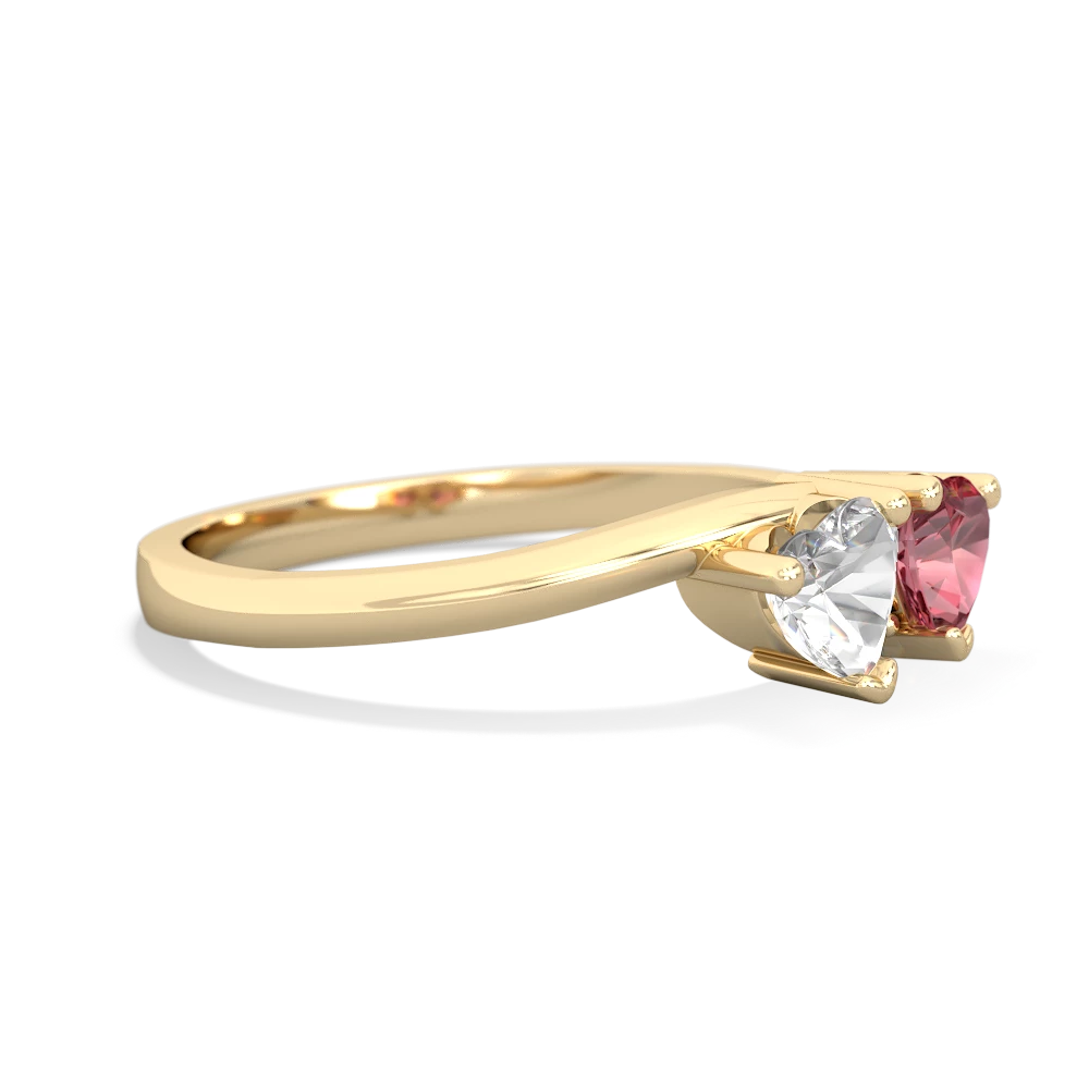 White Topaz Sweethearts 14K Yellow Gold ring R5260