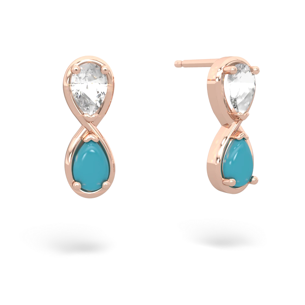 White Topaz Infinity 14K Rose Gold earrings E5050