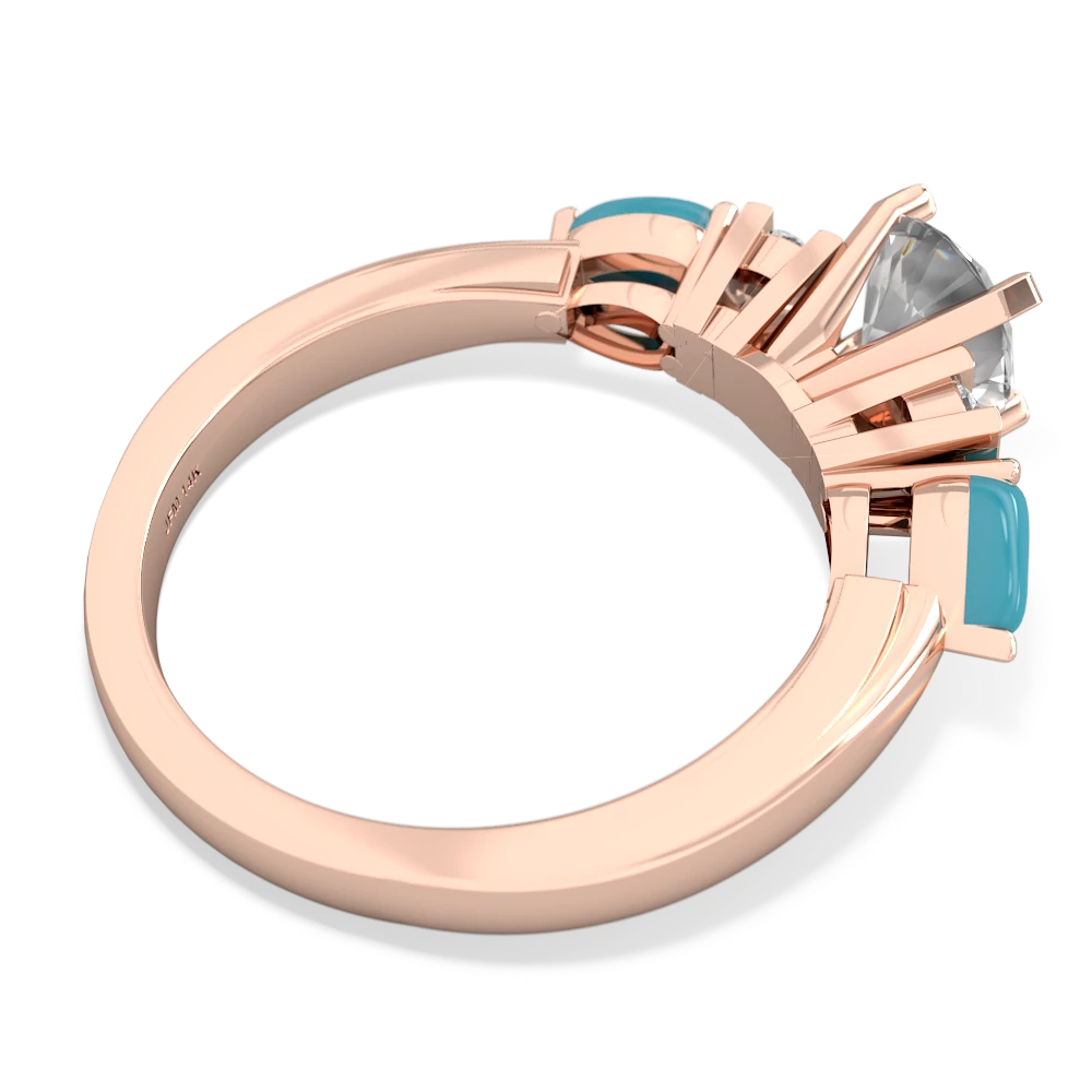 White Topaz 6Mm Round Eternal Embrace Engagement 14K Rose Gold ring R2005