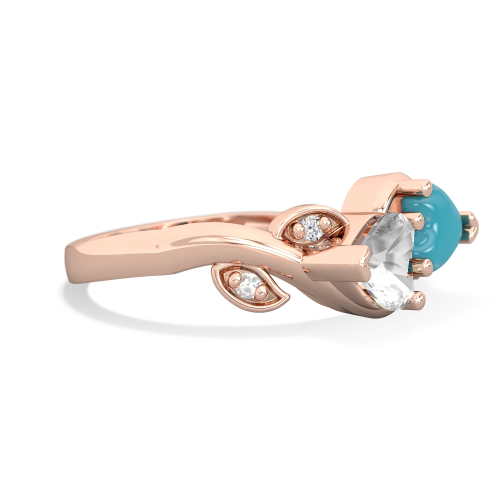 White Topaz Floral Elegance 14K Rose Gold ring R5790