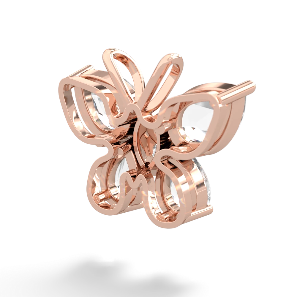 White Topaz Butterfly 14K Rose Gold pendant P2215