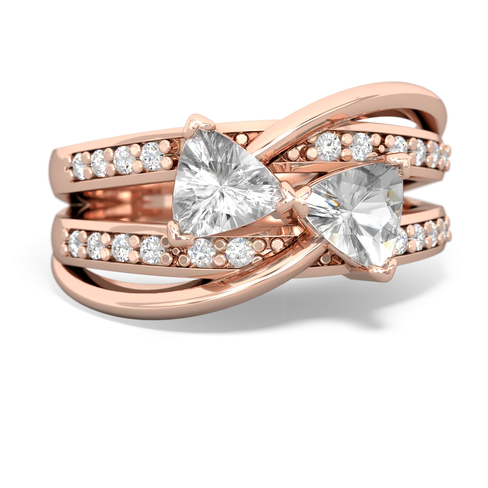 White Topaz Bowtie 14K Rose Gold ring R2360