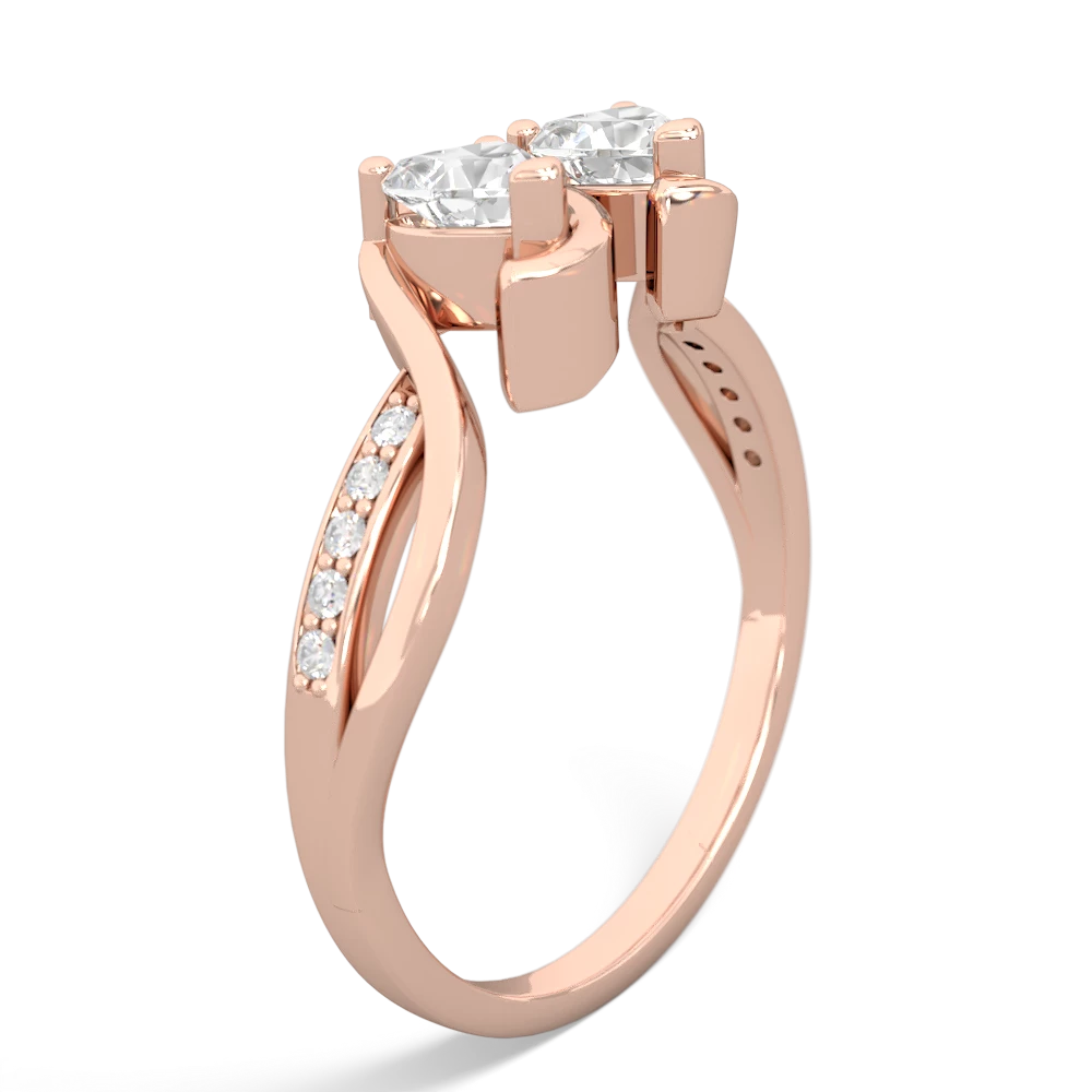 White Topaz Side By Side 14K Rose Gold ring R3090