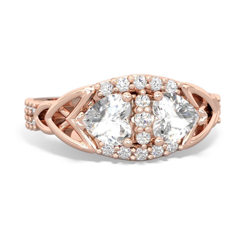 White Topaz Sparkling Celtic Knot 14K Rose Gold ring R2645