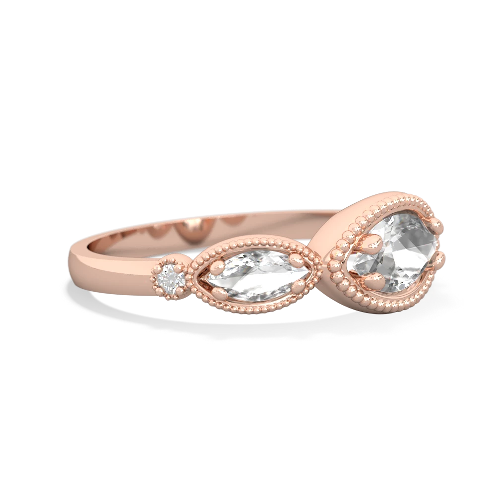 Onyx Milgrain Marquise 14K Rose Gold ring R5700