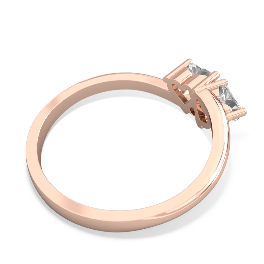 White Topaz Sweethearts 14K Rose Gold ring R5260