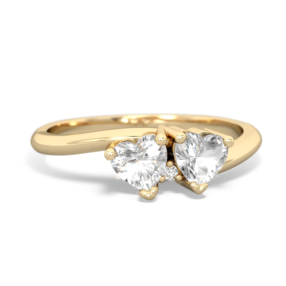 White Topaz Sweethearts 14K Yellow Gold ring R5260