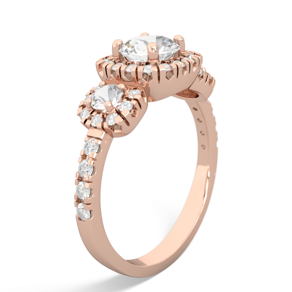 Blue Topaz Regal Halo 14K Rose Gold ring R5350