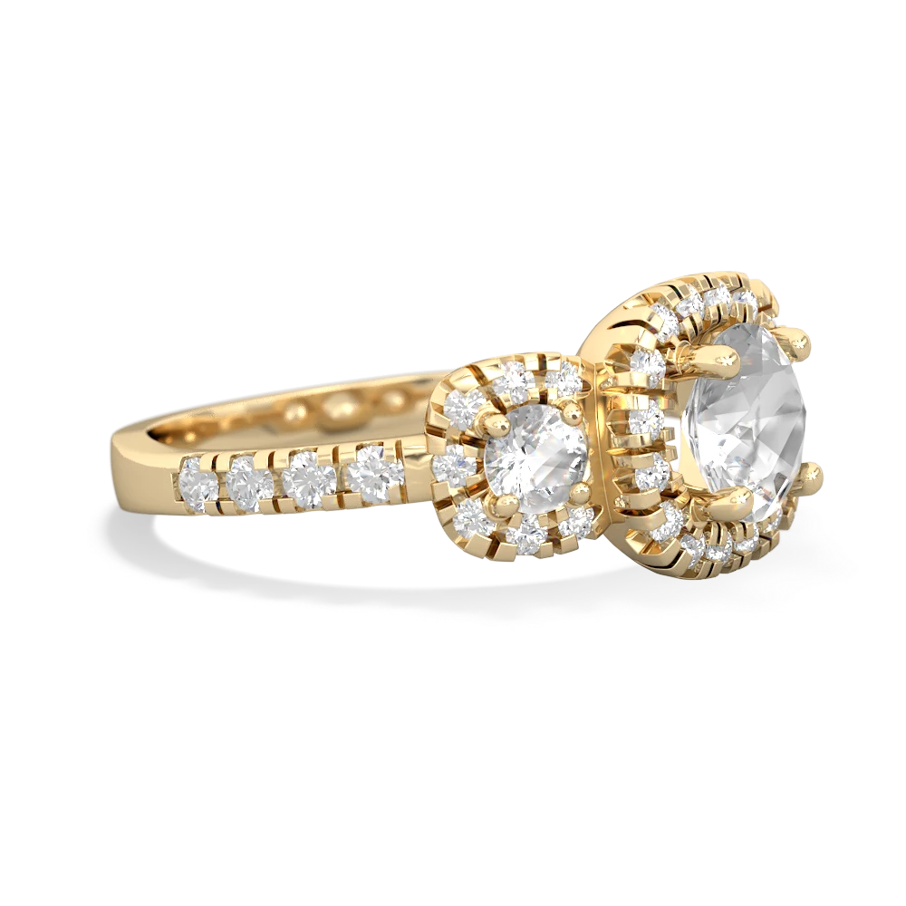 London Topaz Regal Halo 14K Yellow Gold ring R5350