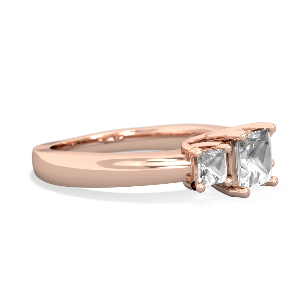 Smoky Quartz Three Stone Trellis 14K Rose Gold ring R4015