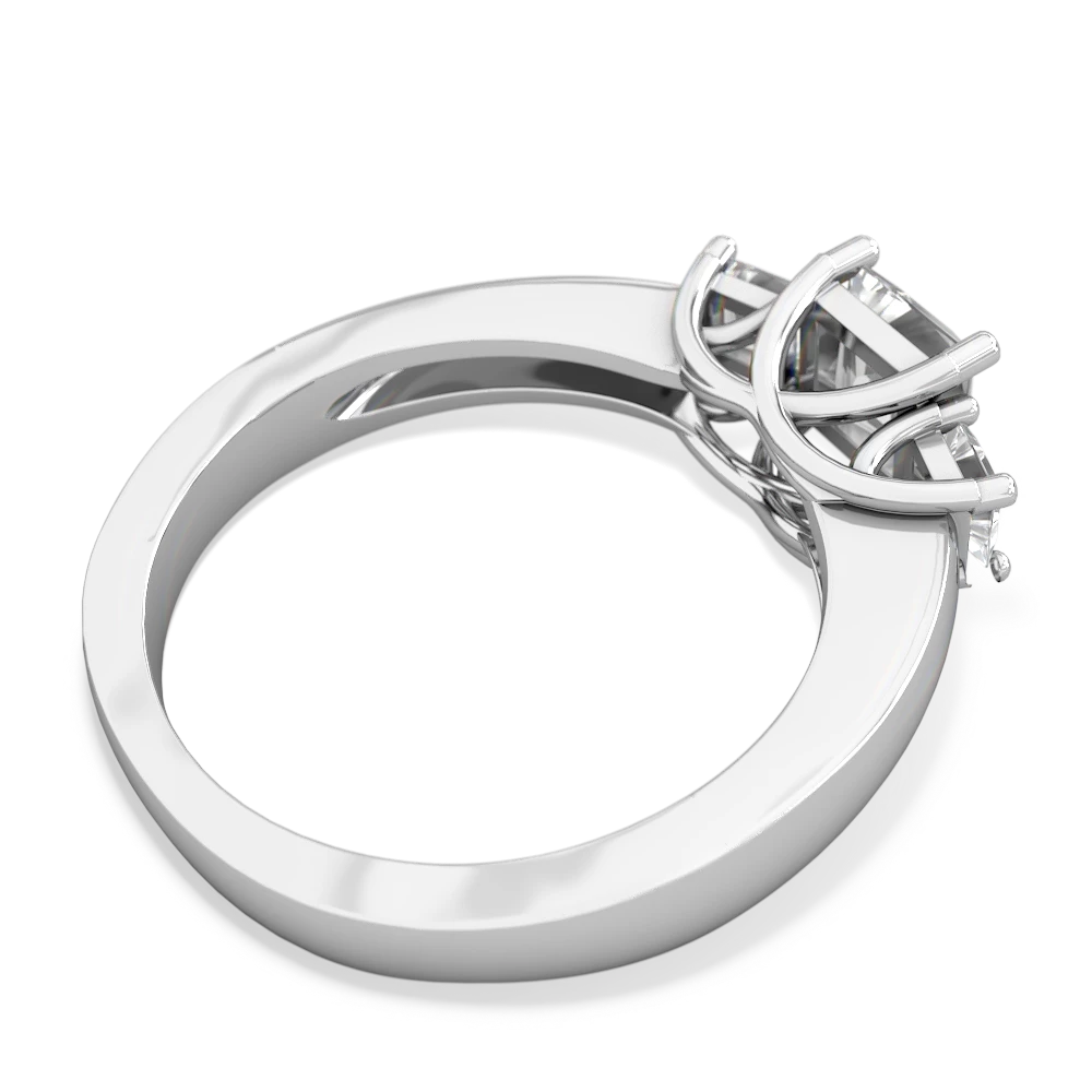 Onyx Three Stone Trellis 14K White Gold ring R4015