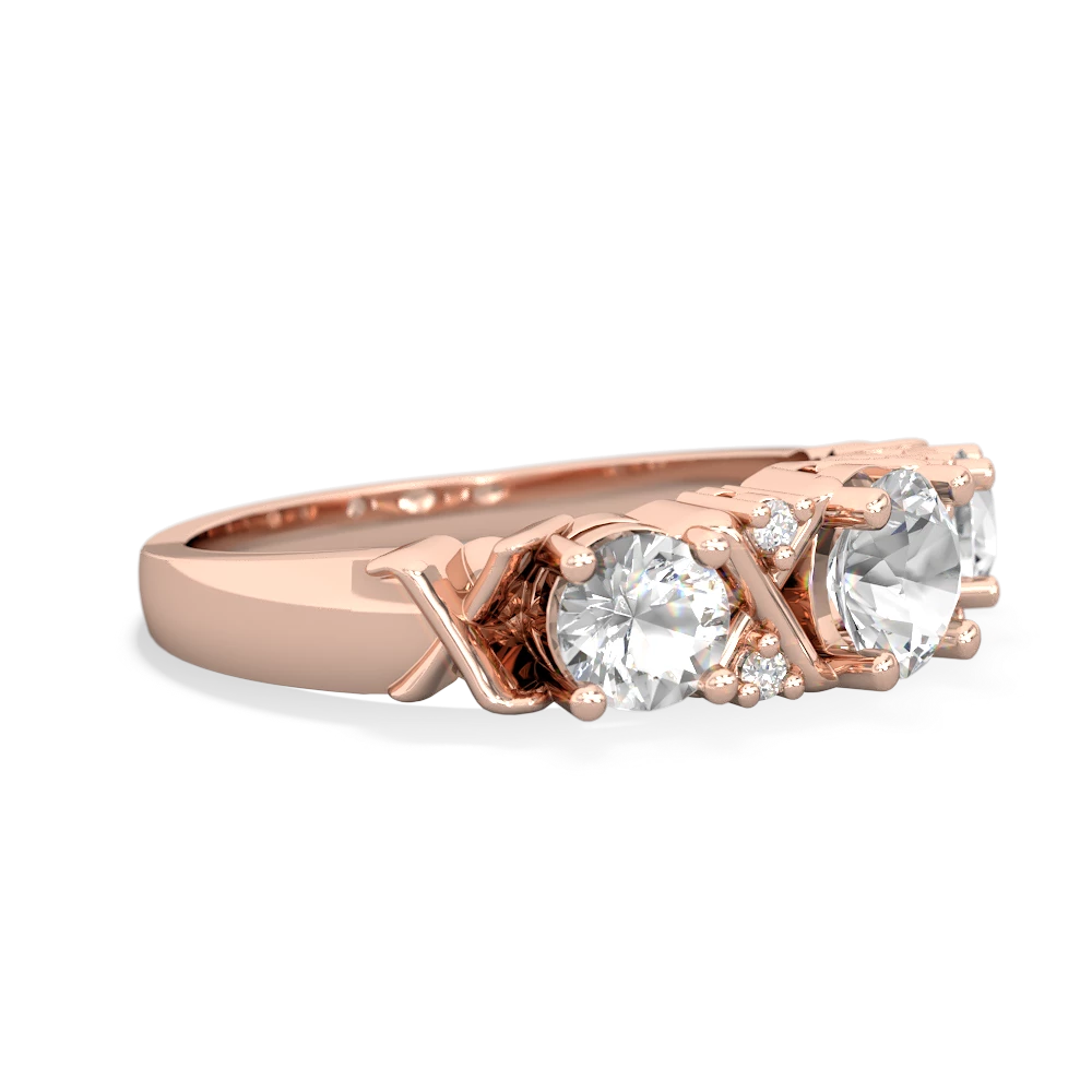 Lab Sapphire Hugs And Kisses 14K Rose Gold ring R5016