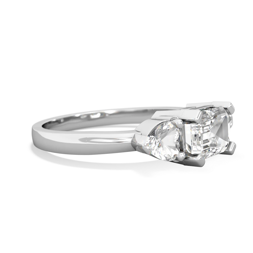 White Topaz Three Stone 14K White Gold ring R5235