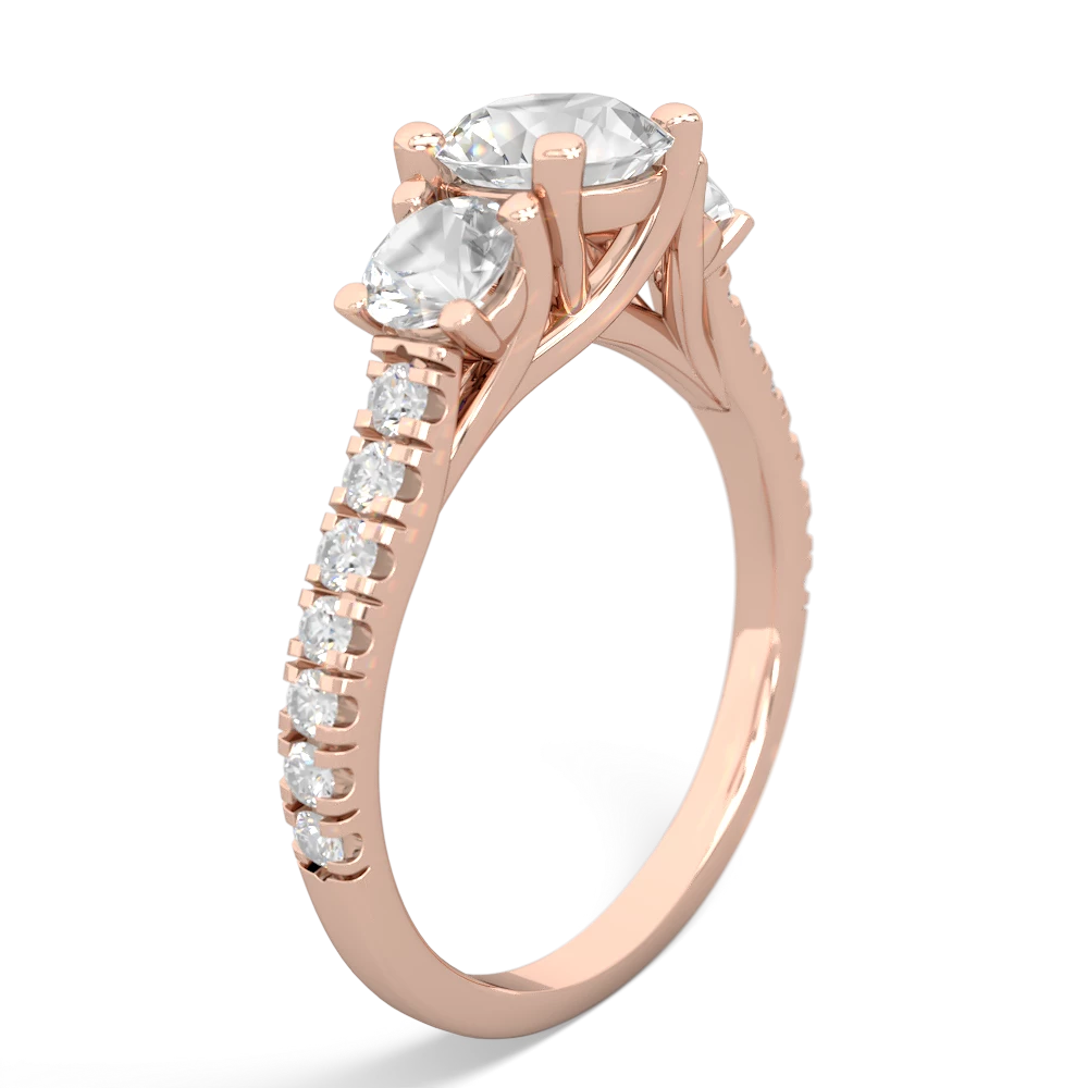 Lab Pink Sapphire Pave Trellis 14K Rose Gold ring R5500