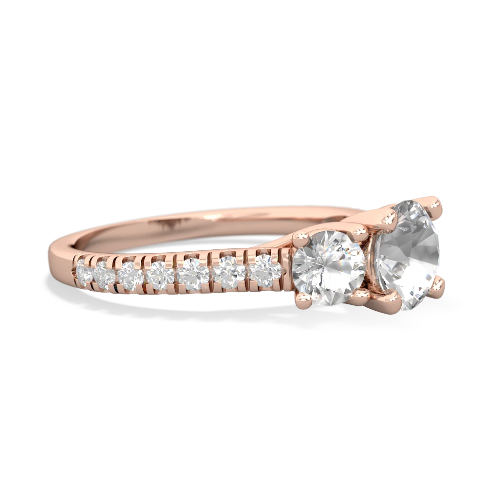 Lab Sapphire Pave Trellis 14K Rose Gold ring R5500