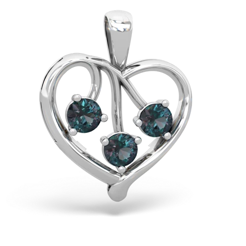 garnet-aquamarine love heart pendant