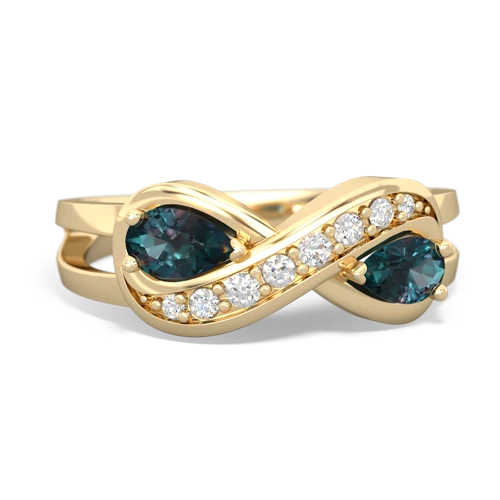 alexandrite-alexandrite diamond infinity ring