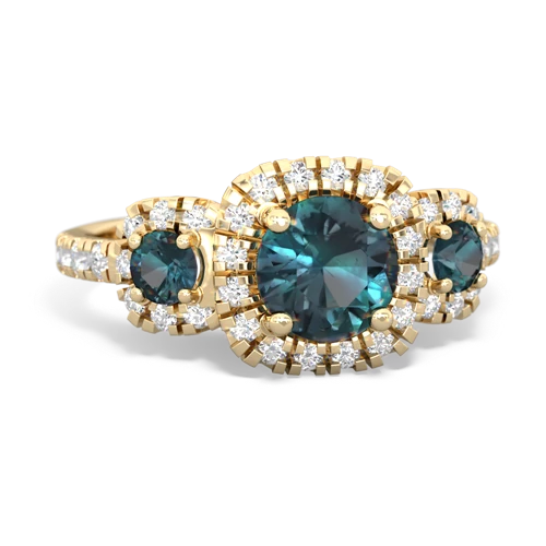 turquoise-smoky quartz three stone regal ring