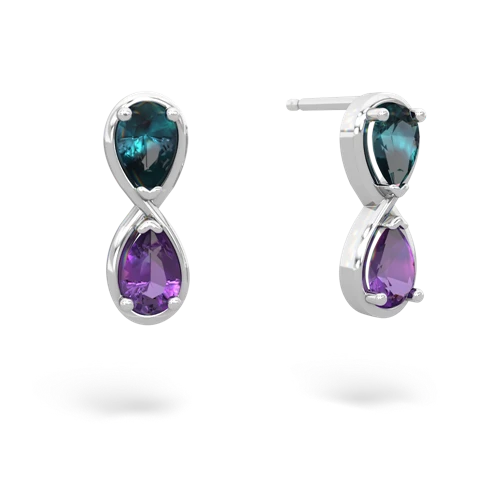 alexandrite-amethyst infinity earrings