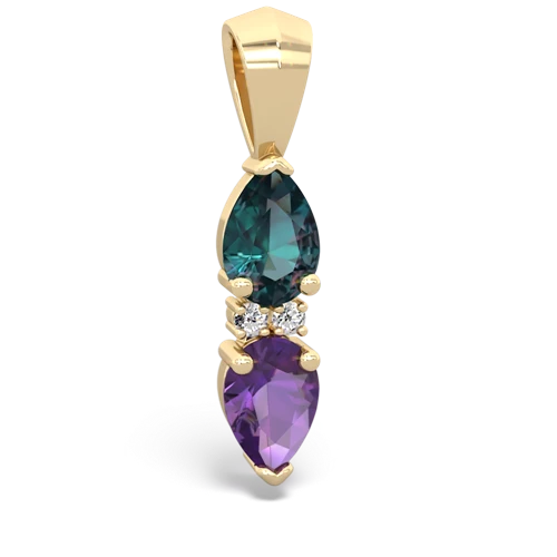 alexandrite-amethyst bowtie pendant